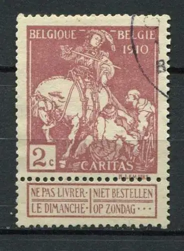 (1352) Belgien Nr.86 I         O  gestempelt