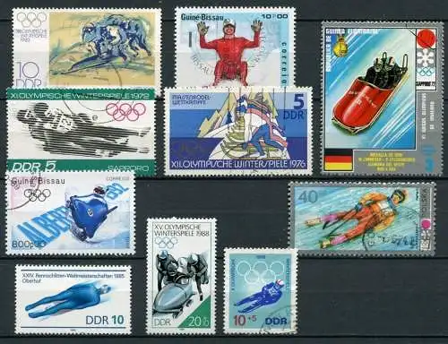 Motiv - Lot / Sammlung Rennschlitten und Bobsport               (011) sled sport + bobsleigh