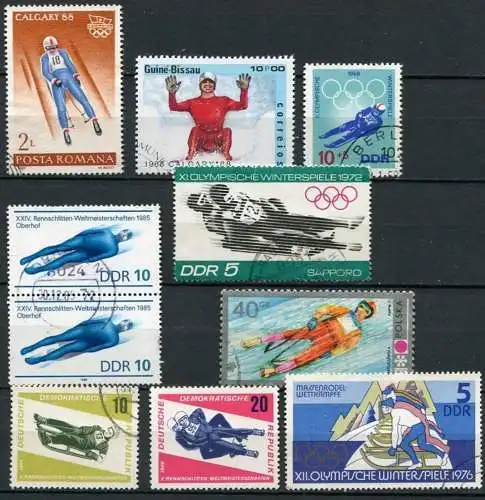 (010) Motiv - Lot / Sammlung Rennschlitten     / sled sport