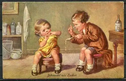 (04673) "Schmeckt wie Zucker"  Rizinusöl - gel. 1927 - No. 1344
