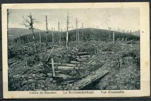 (4637) Vallée de Munster. Le Reichsackerkopf. Vue d'ensemble / Tal von Münster. - I WK 1914-1918 - n. gel.