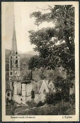 (04634) Sondernach (Alsace)  L 'Eglise / Kirche - n. gel. - I. WK 1914-1918