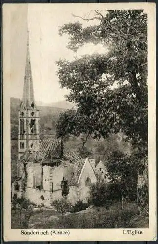 (4634) Sondernach (Alsace)  L 'Eglise / Kirche - n. gel. - I. WK 1914-1918