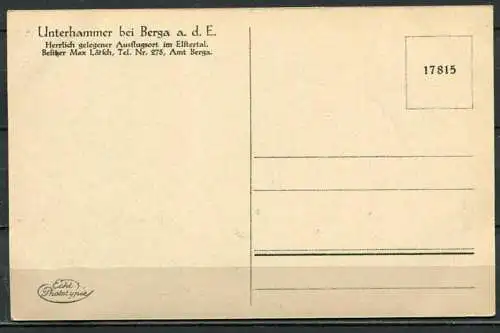 (4625) Unterhammer bei Berga a. d. E. - n. gel. - Echte Photographie 17815