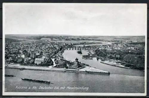 (4594) Koblenz a. Rh.  Deutsches Eck mit Moselmündung - n. gel. - Bromsilber-Imitation 2074/3602