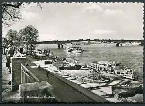 (4577) Bonn am Rhein - Rheinterrasse und Rheinbrücke - gel.