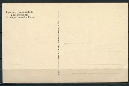 (4567) Bad Honnef a. Rh. - St. Josephkloster, Bismarckstraße - Lyzeum, Frauenschule u. Pensionat - n. gel. - h17