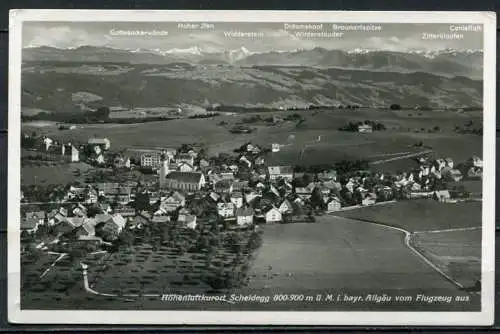 (4538) Höhenluftkurort Scheidegg 800-900 m ü. M. i. bayr. Allgäu vom Flugzeug aus - n. gel.