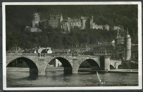 (4526) Heidelberg - Alte Neckarbrücke und Schloß -  gel. 1937