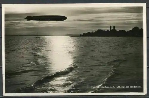 (4524) Friedrichshafen a. B. - And am Bodensee - mit Luftschiff Zeppelin -  n. gel. - Echte Photographie "MaMa"