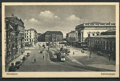 (4515) Mannheim - Bahnhofplatz - Straßenbahn - gel. 1944