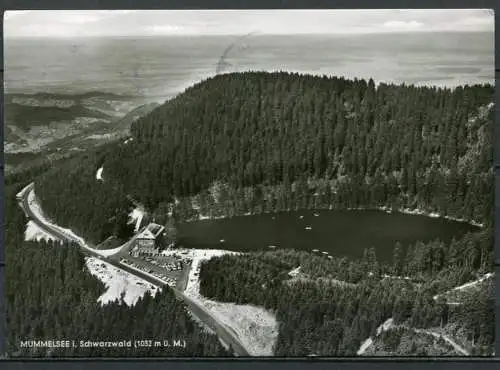 (4501) Mummelsee i. Schwarzwald (1032 ü. M.) / Berghotel Mummelsee - Luftbild - gel. 1969