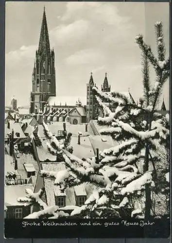 (4490) Freiburg - Blick auf das Münster - Weihnachtskarte - gel. - Stoja Karte