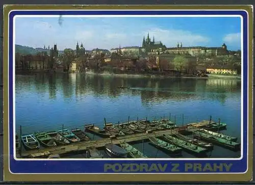 (04474) Praha / Prag -  Pohled přes Vltavu k Pražskému hradu / Blick über die Vltava zur Prager Burg - gel.