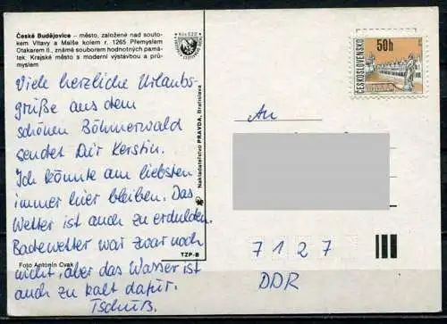 (4471) České Budějovice - Budweis - Mehrbildkarte - gel. ohne Stempel