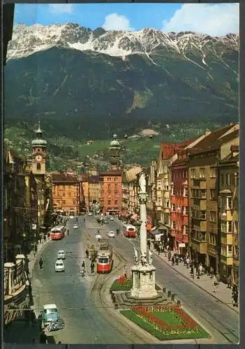 (4461) Innsbruck - Maria-Theresien-Straße m. Seegrube und Hafelekar 2334 m - Straßenbahn, Omnibus, Oldtimer - n. gel.