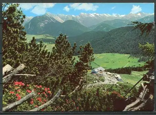(04451) Rauthhütte, Leutasch - Blick gegen Arnspitze und Karwendelgebirge - n. gel.