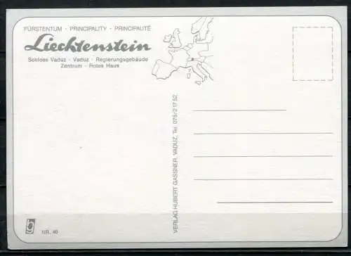 (04442) Vaduz - Fürstentum Liechtenstein - Mehrbildkarte - n. gel. - Nr. 40 Verlag Hubert Gassner, Vaduz