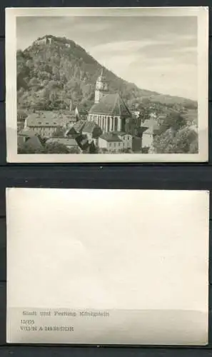 (04410**) Sächsische Schweiz, Festung Königstein - 10 Echte Fotos s/w in Mappe - DDR - VEB Volkskunstverlag