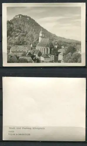 (4410**) Sächsische Schweiz, Festung Königstein - 10 Echte Fotos s/w in Mappe - DDR - VEB Volkskunstverlag