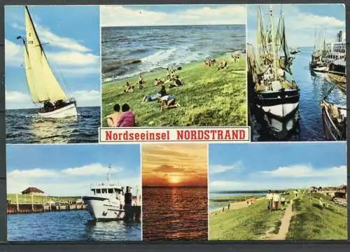 (04401) Nordseeinsel Nordstrand - Mehrbildkarte - gel. 1982 - Verlag. Derd. Lagerbauer