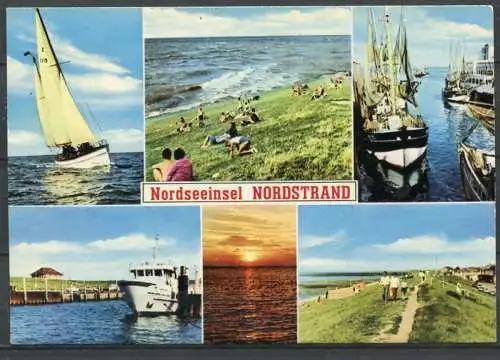 (4401) Nordseeinsel Nordstrand - Mehrbildkarte - gel. 1982 - Verlag. Derd. Lagerbauer