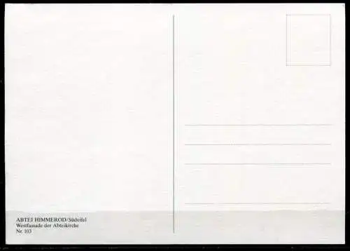 (4397) Abtei Himmerod / Südeifel - Westfassade der Abteikirche - n. gel. - Nr. 103