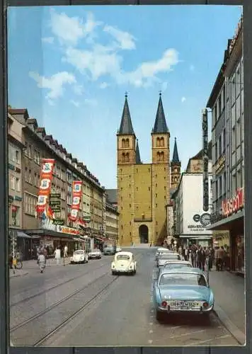 (4382) Würzburg - Domstraße und Dom - Oldtimer - n. gel. - Krüger