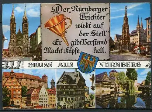 (04380) Gruss aus Nürnberg - Reim und Wappen - Mehrbildkarte - n. gel. - N 6