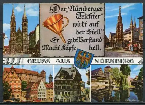 (04379) Gruss aus Nürnberg - Reim und Wappen - Mehrbildkarte - n. gel. - N 6