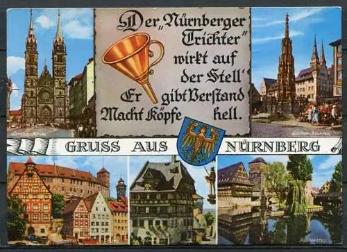 (4379) Gruss aus Nürnberg - Reim und Wappen - Mehrbildkarte - n. gel. - N 6