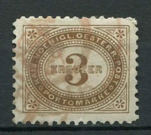 Österreich Porto Nr.3 E / 11,5:11,5       O  used                 (3732) Stempel rot