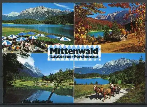 (04372) Mittenwald - Lautersee / Ferchensee - Mehrbildkarte - n. gel. - Photoverlag Huber