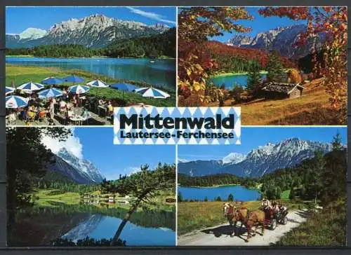 (4372) Mittenwald - Lautersee / Ferchensee - Mehrbildkarte - n. gel. - Photoverlag Huber