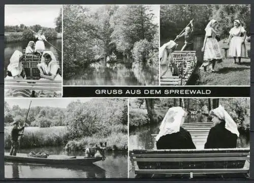 (4325) Gruss aus dem Spreewald - Mehrbildkarte - n. gel. - Echt Foto - DDR - Bild und Heimat Reichenbach