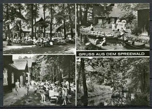 (04324) Gruss aus dem Spreewald - Mehrbildkarte - n. gel. - Echt Foto - DDR - Bild und Heimat Reichenbach