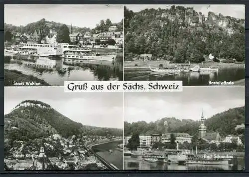 (04307) Gruß aus der Sächs. Schweiz - Mehrbildkarte - n. gel. - DDR - Echt Foto - W. Kenne