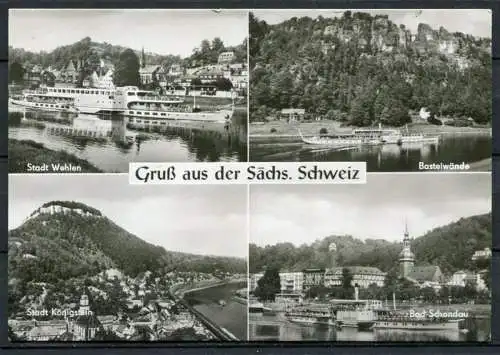 (4307) Gruß aus der Sächs. Schweiz - Mehrbildkarte - n. gel. - DDR - Echt Foto - W. Kenne