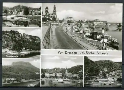 (04306) Von Dresden i. d. Sächs. Schweiz - Mehrbildkarte - n. gel. - DDR - Echt Foto - W. Kenne