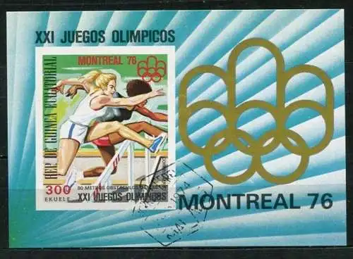 Äquatorial - Guinea Nr.972 Block 224           O  used       (024) Olympiade 1976 Montreal