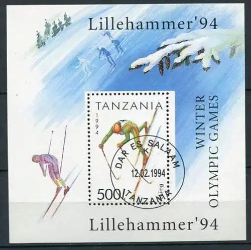 Tansania Nr.1712 Block 239         O  used       (050) Olympiade 1994 Lillehammer
