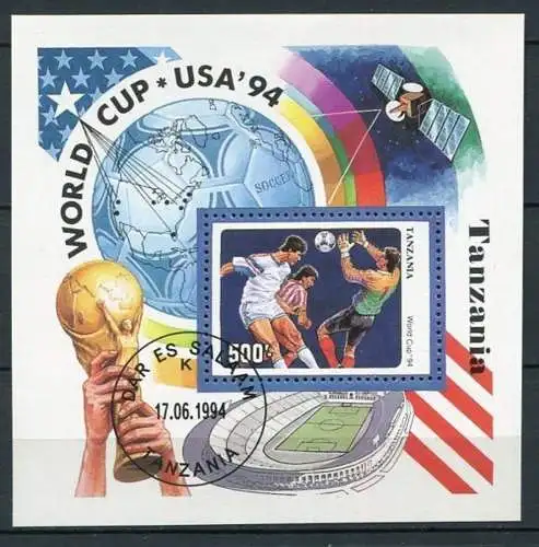 Tansania Nr.1766 Block 249         O  used       (049) Fußball WM 1994