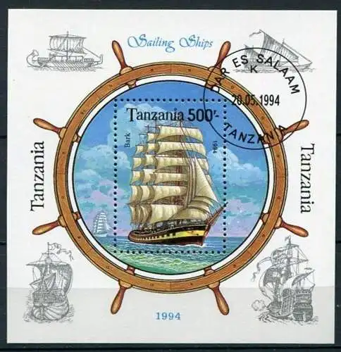 (048) Tansania Nr.1746 Block 244         O  gestempelt / Segelschiffe