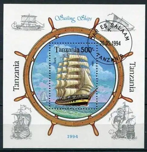 Tansania Nr.1746 Block 244         O  used       (048) Segelschiffe