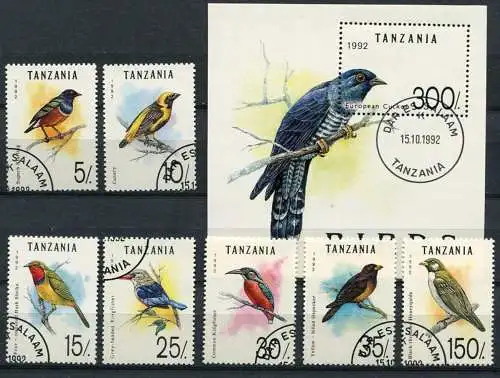 Tansania Nr.1315/22 Block 190         O  used       (036) Vögel