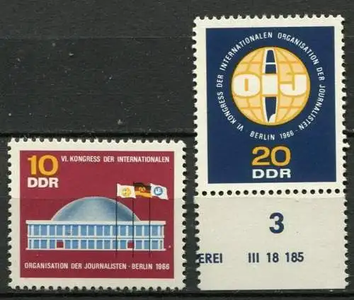 (23546) DDR  Nr.1212/3 Rand             **  postfrisch
