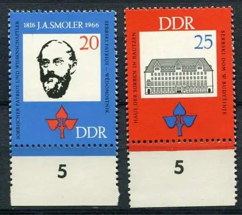 DDR  Nr.1165/6 Rand             **  mint             (23532) ( Jahr 1966 )