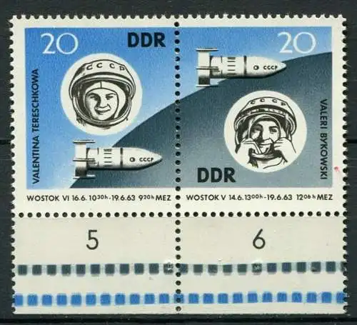 DDR  Nr.970/1 Paar Rand         **  mint             (23475) ( Jahr 1963 )