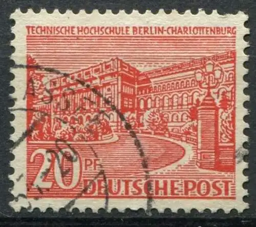 (2077) Berlin West Nr.49 PF III     O     gestempelt / Schornstein auf Dach erstem H in TECHNISCHE