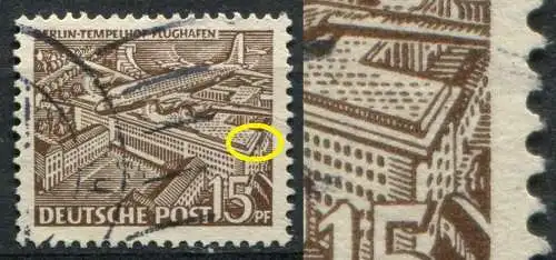 (2071) Berlin West Nr.48 PF I        O  gestempelt / Punkt im Dachfirst ganz rechts über P von PF